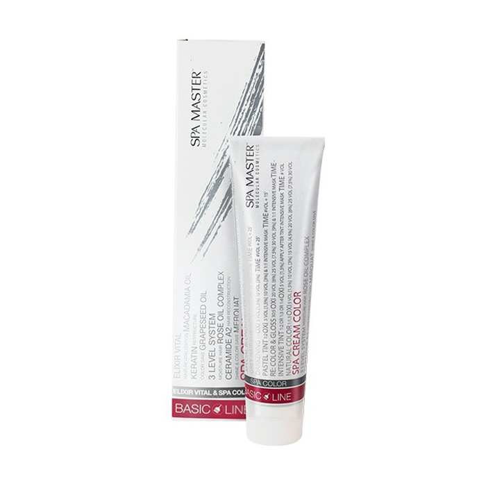 Перманентна крем-фарба для волосся Spa Master Basic Line Spa Cream Color 7/1А Попелястий блонд, 100 мл